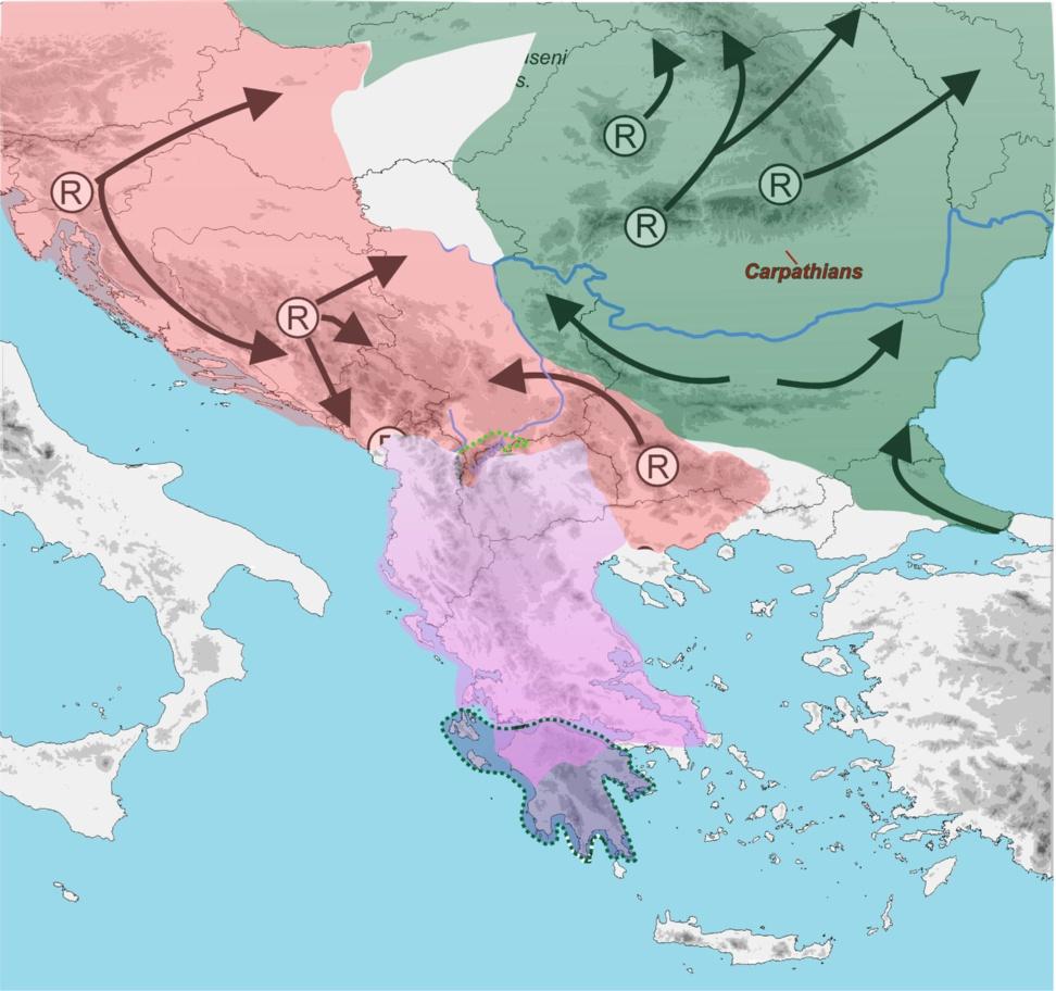 Jablonski et al. BMC Evolutionary Biology (2016) 16:99 Page 14 of 18 Fig. 10 Pleistocene refugia (R) and proposed dispersal postglacial routes of slow worms in the Balkans.