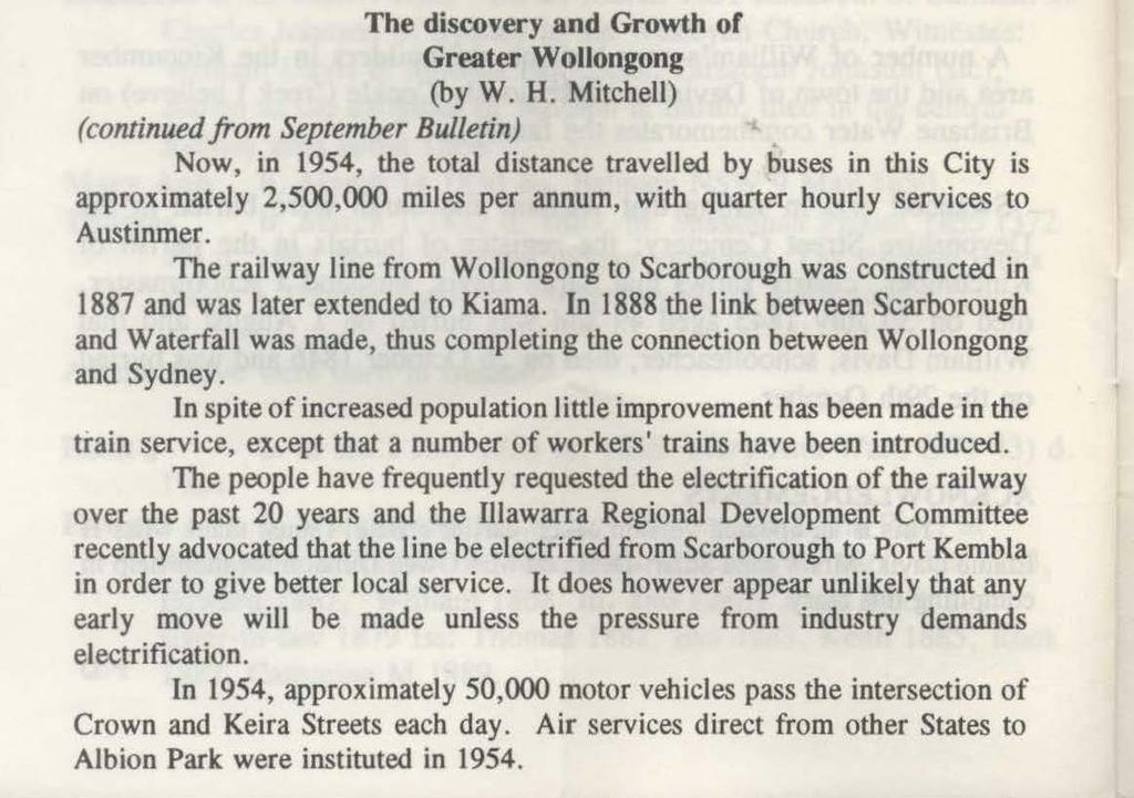 The discovery and Growth of Greater Wollongong (by W. H.