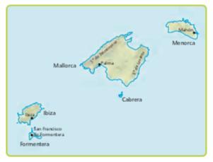 ISLAND LANDSCAPES: THE ARCHIPELAGOS Spain has two archipelagos: the Balearic Islands and the Canary Islands. The Balearic Islands The Balearic Islands are in the Mediterranean Sea.