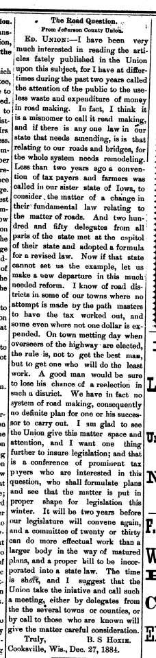January 16, 1885, Evansville