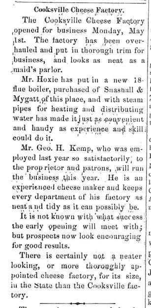 May 3, 1876, p. 2, col. 1, Evansville, Wisconsin November 1, 1876, Evansville Review, p.