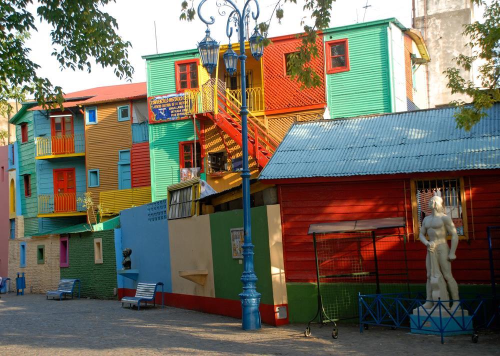 along Caminito, the famous street of brightly painted homes for which a famous tango was written.
