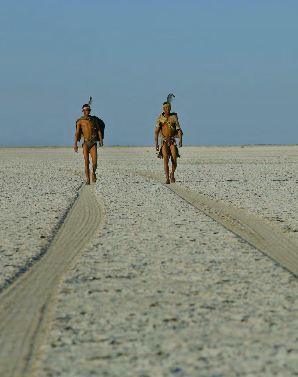 DAYS 9 & 10 MENO A KWENA CAMP MAKGADIKGADI PANS Meno A Kwena Camp Genetic evidence suggests that the nomadic San (Bushmen) are one of the oldest peoples in the world.