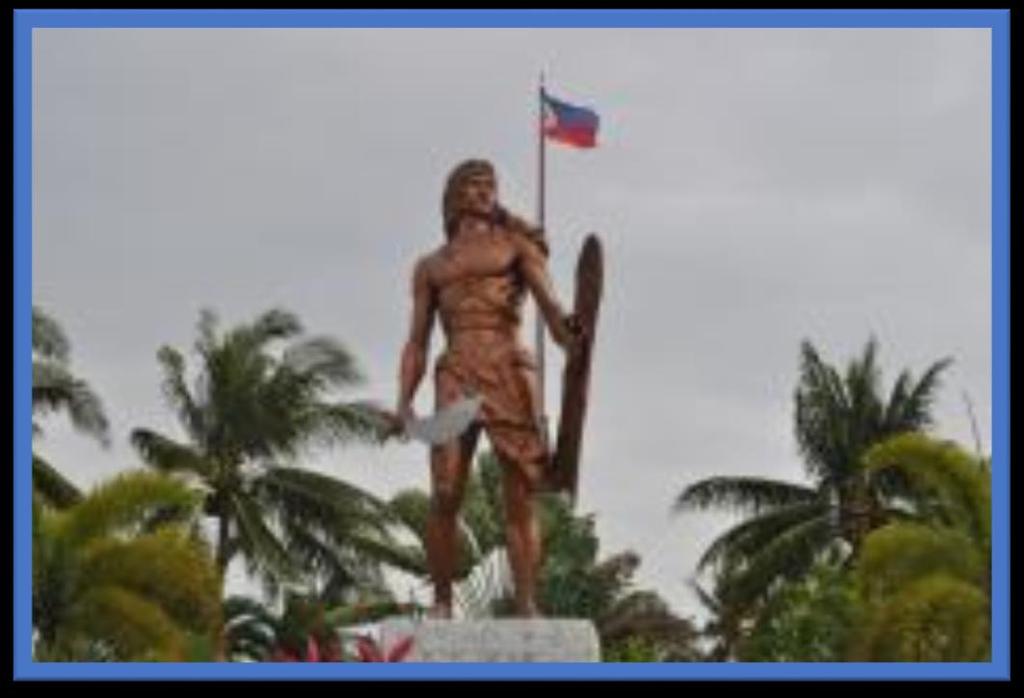 The Lapu-lapu shrine is found in a park on the Island of Mactan at the purported site of the Battle of Mactan in which Datu Lapu-lapu and his warriors defeated Magellan and