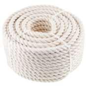 Cotton 3-Strand Twisted Rope Cotton Ropes are naturally soft and easy to work with. They are stretch and abrasion resistant and work well in high heat.