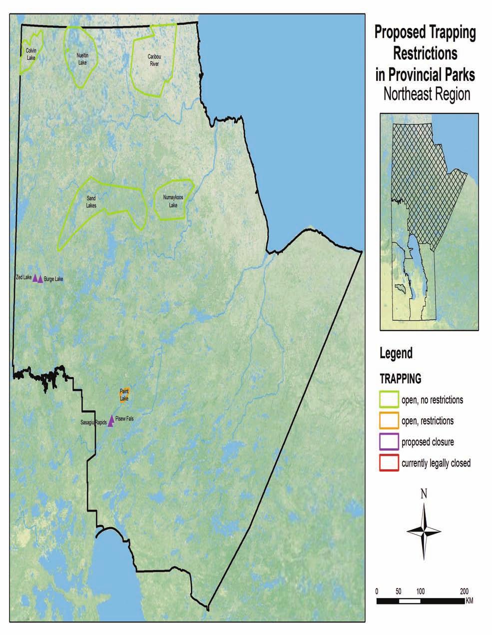 Proposed Trapping Restrictions in Provincial Parks NORTHEAST