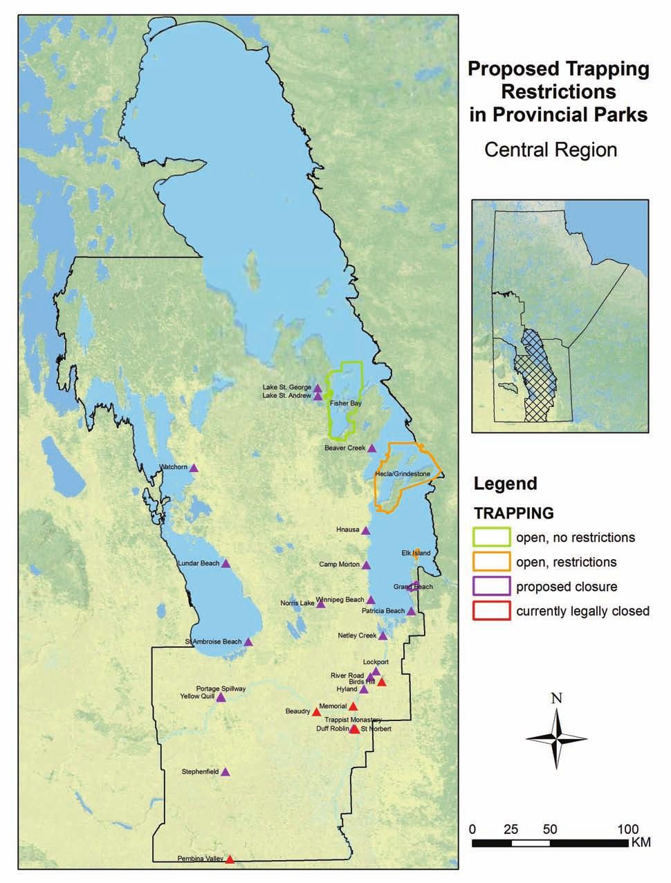 Proposed Trapping Restrictions in Provincial Parks CENTRAL