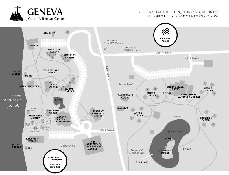 Pack and Paddle Confirmation Enter here Check-in DIRECTIONS TO GENEVA Camp Geneva is located on Holland s north side on Lakeshore Drive at the end of Quincy Street.