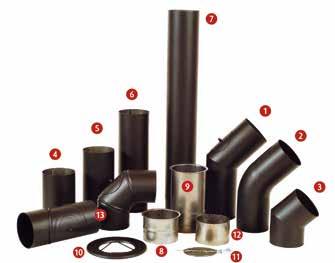 WESTFIRE FLUE PIPE SETS All flue pipes from Westfire are made of 2 mm high-grade steel and are available with a black or grey lacquered finish.