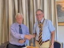 100 Club results June Draw 1st Prize John Turner (88) 2nd Prize Stephen Dennis (Greyhound) (38) 3rd Prize Hugh Robertson Smith (49) Change of President John handed over his mantle to our new