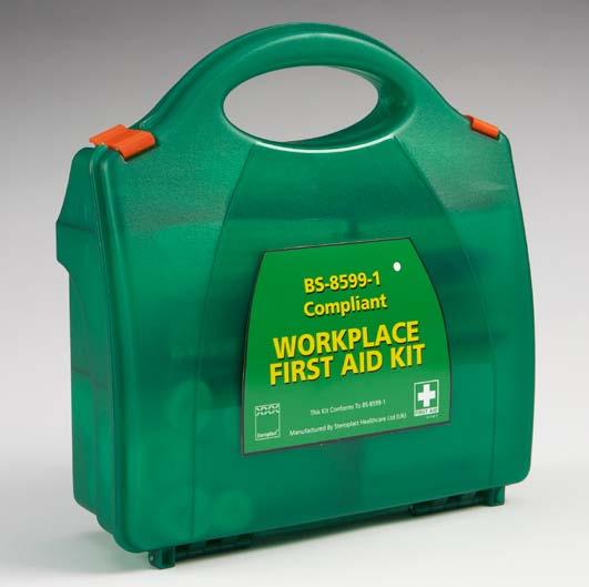 BS-8599-1 Compliant First Aid Kits The NEW BSI workplace first aid kit is fit for purpose, meets customer demand and is appropriate for the modern workplace or school.