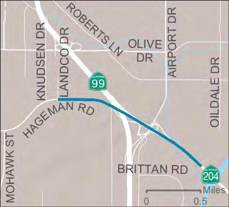 Regional Area - Metropolitan Bakersfield - Thomas Road Improvement Program or "TRIP" Hageman Flyover - extend Hageman Road east to SR 204 / Golden State Avenue.