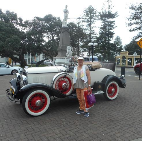Every time a cruise ship comes in the car club leaves a big selection of beautifully restored cars on the wharf, all day, with the owners alongside dressed in the appropriate clothes of the day.