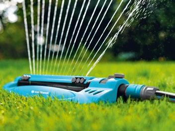 sprinkler made from high quality plastics equipped with 20 nozzles, 6 of which are configured with
