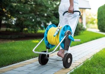 effortless running of the hose cart, even on highly uneven ground thanks to the aluminium construction the hose