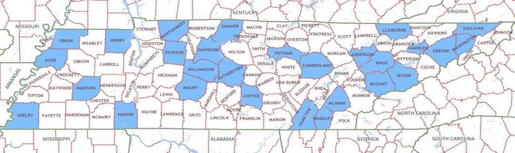 Blue = Fixed Unit Only Counties