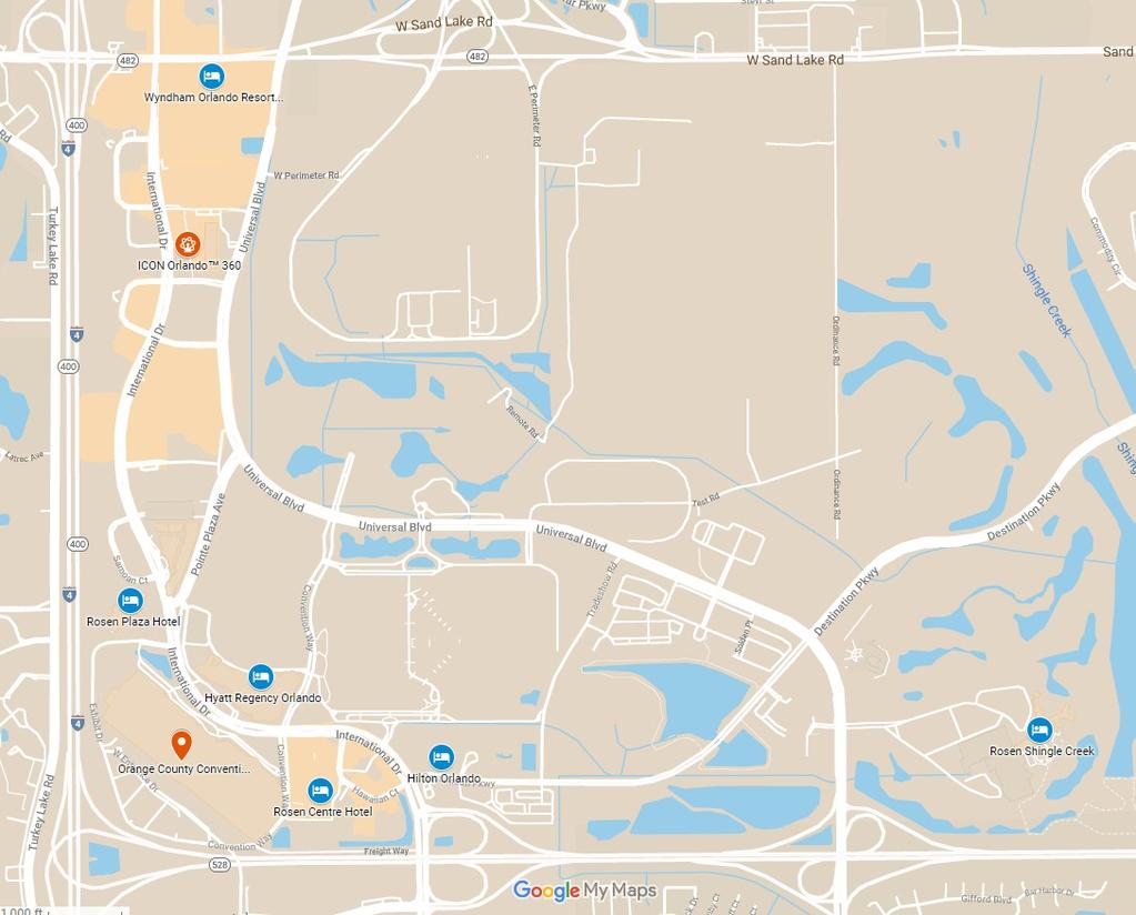 LOCAL AREA ICON Orlando 360 is less than 1 mile from the Orange County Convention