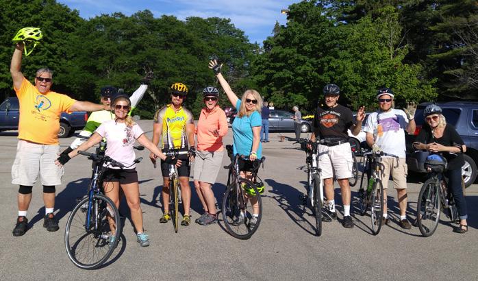We bike either north, south, east or west on the Oak Leaf Trail/New Berlin Trail/Henry Aaron Trail: (usually to Whitnall Park, Elm Grove, Waukesha or Miller Park).