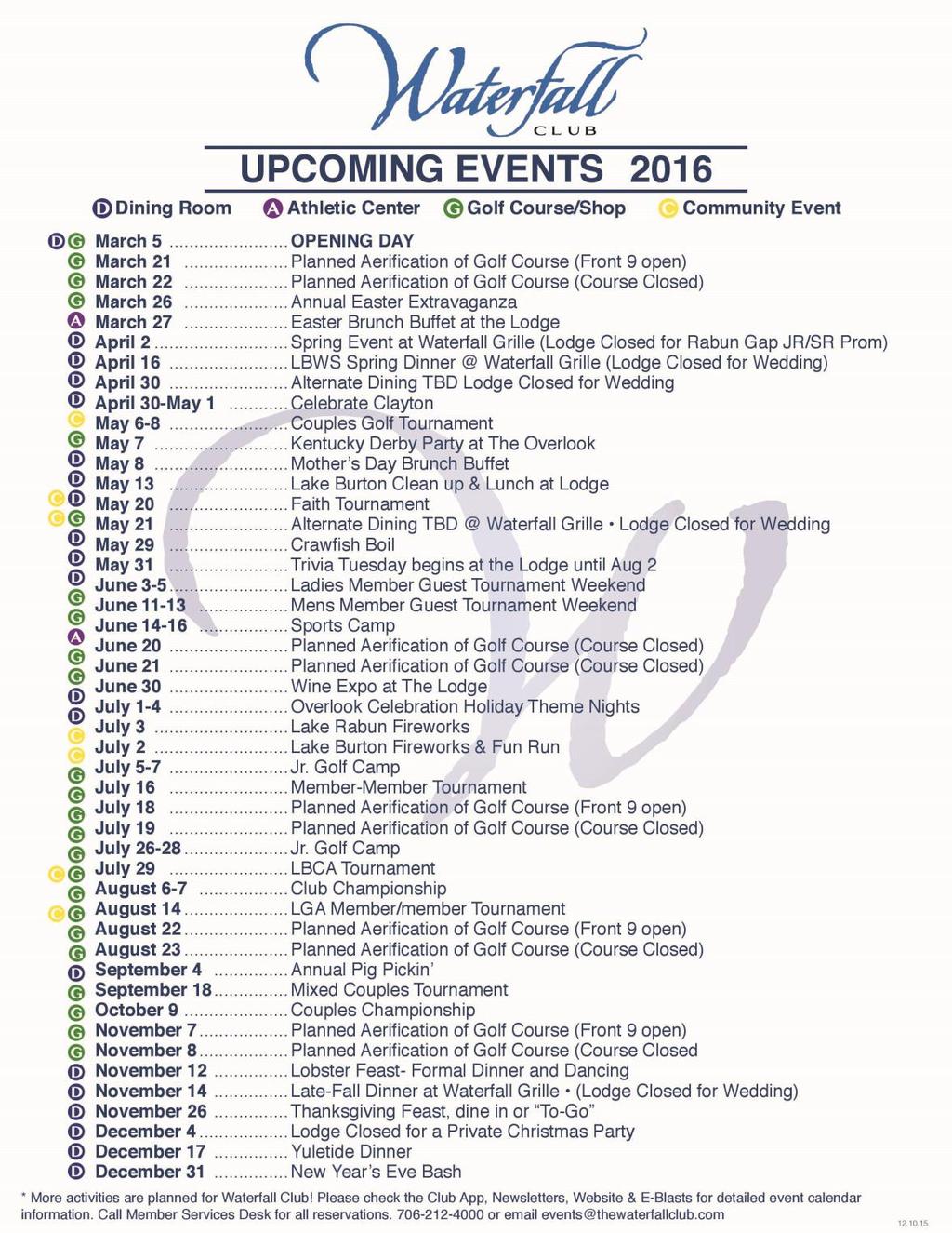 Upcoming Events.