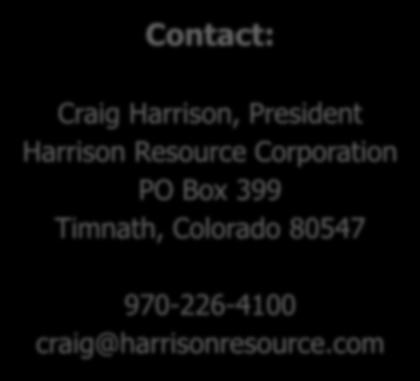 com Prepared by Harrison Resource Corporation.
