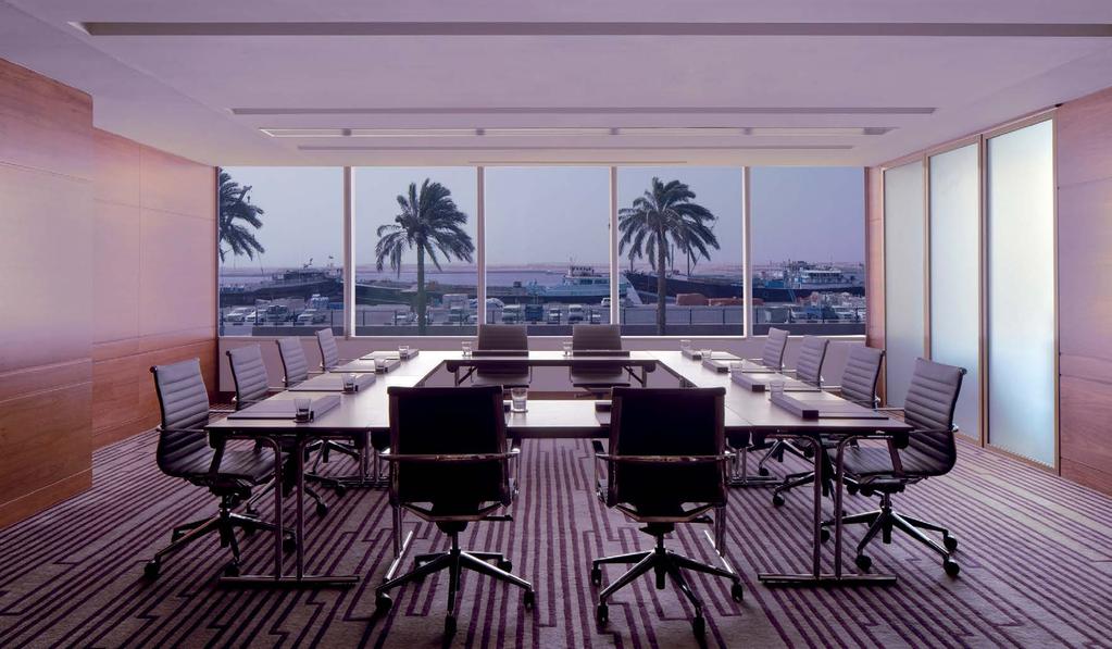 pre-function area offers sea view, a perfect place for coffee breaks by creative chefs AL MARKAZ A contemporary and unique high-end business enclave Six meeting suites Meeting spaces can host from 10
