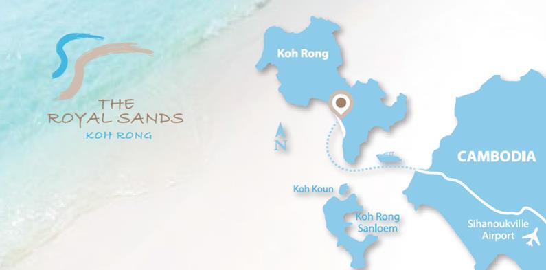 Location The Royal Sands Koh Rong is located an hour by boat west of Sihanoukville in the Gulf of Thailand.