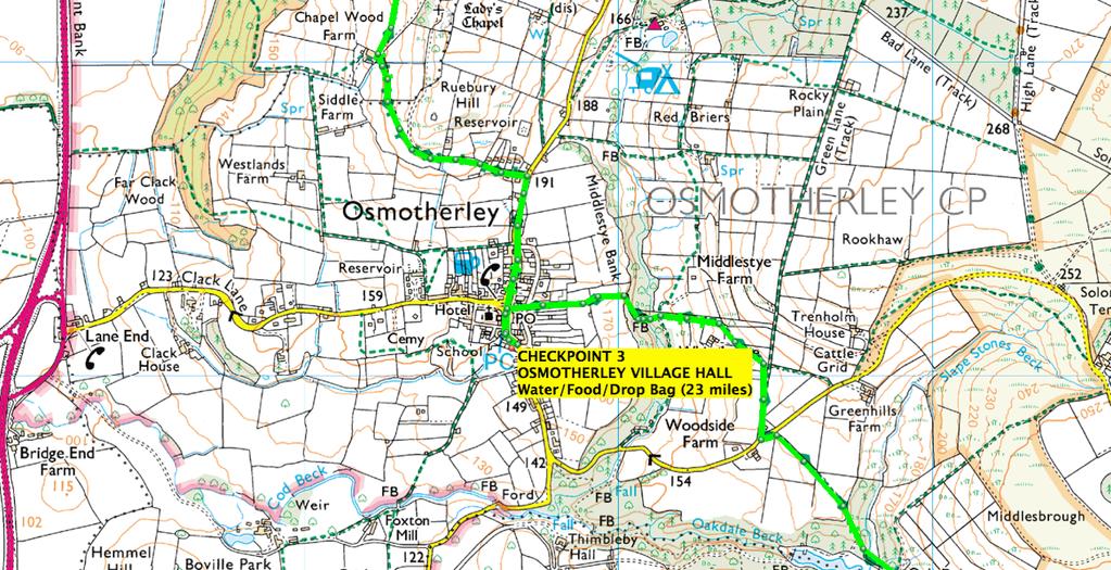 CHECKPOINT 3 (OSMOTHERLEY Village Hall) - CHECKPOINT 5 (CLAY BANK) 17.