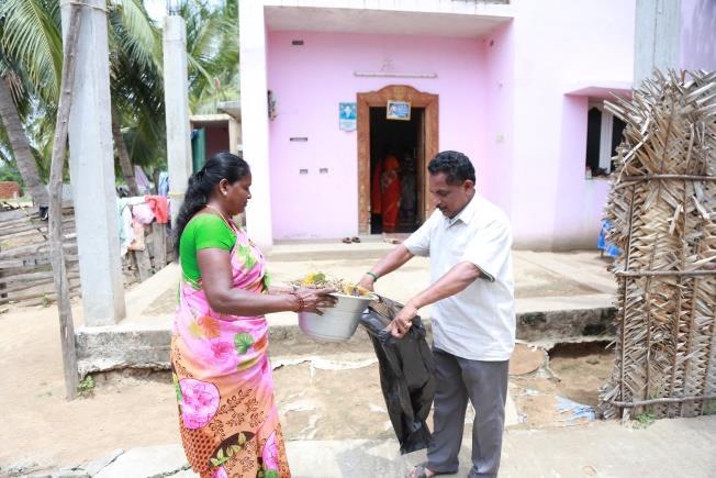 meeeting and waste collection at village