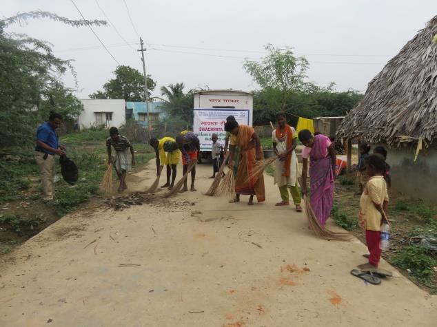 awareness meeting, 21 participants including staff and villagers cleaned the village premises.