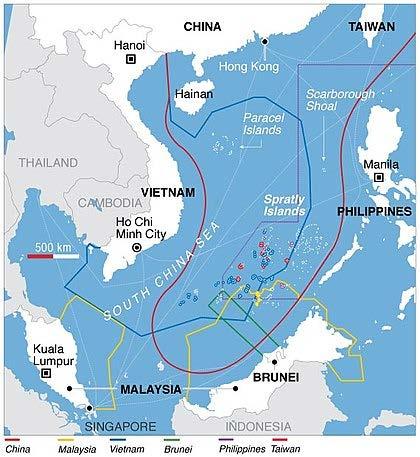South China Sea It is a marginal sea that is part of the Pacific Ocean, encompassing an area from the Karimata and Malacca Straits to the Strait of Taiwan of around 3,500,000 square kilometres.