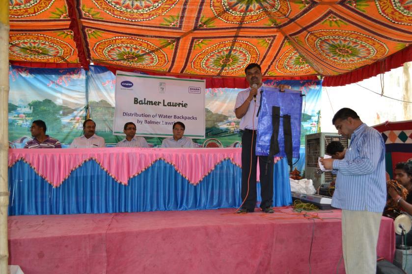 local partner of BL and Cairn Energy. The water backpack was formally launched by Mr.