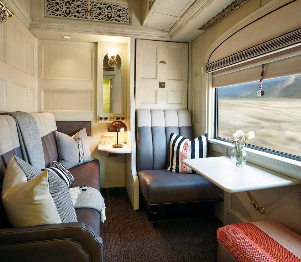 slippers Air conditioning 24/7 Call button Ensuite bathroom and shower South America's first luxury sleeper train