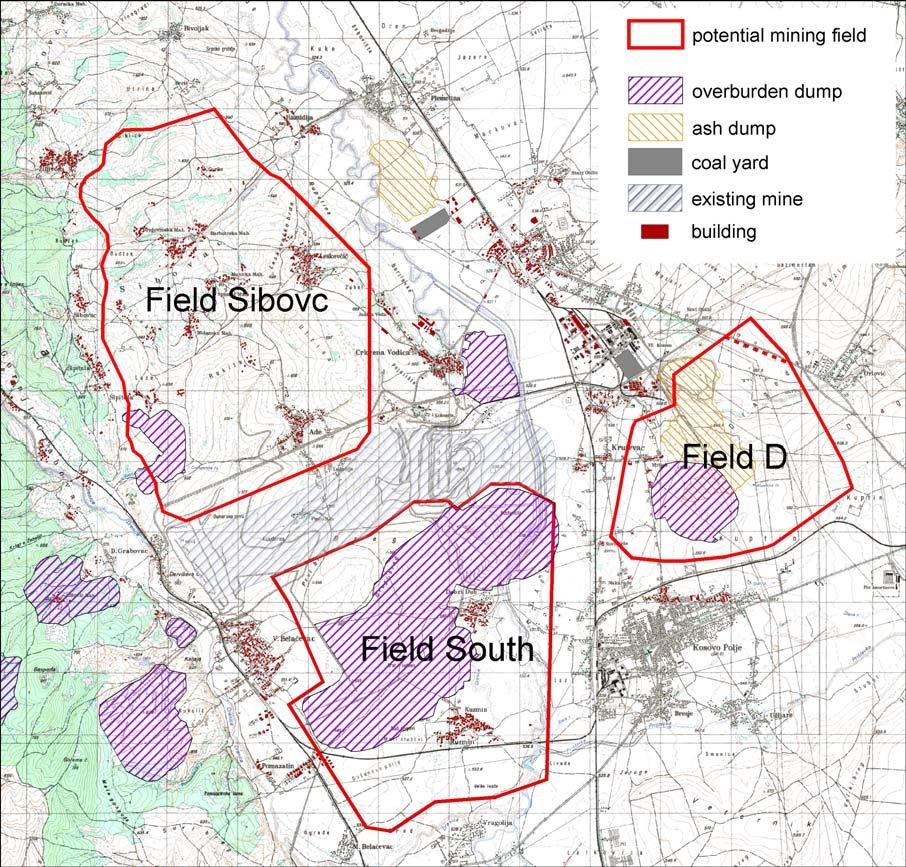Potential Mines new mine - which start from the existing mines Mirash/Bardh and advances in