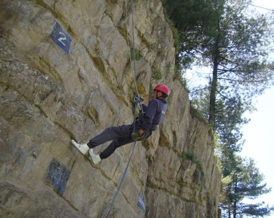 ROCK CLIMBING RAPPELLING (b) Tyrolean traverse & Zip Wire: Students were
