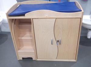 Walk Up Baby Changing Table with Steps A sturdy Beech wood changing table complete with built in walk up