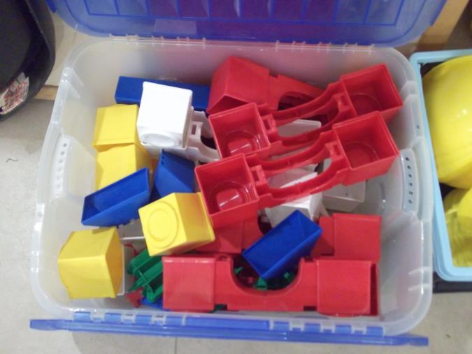 Water Play Set Box of water play blocks and wheels for children to build with using their imagination and
