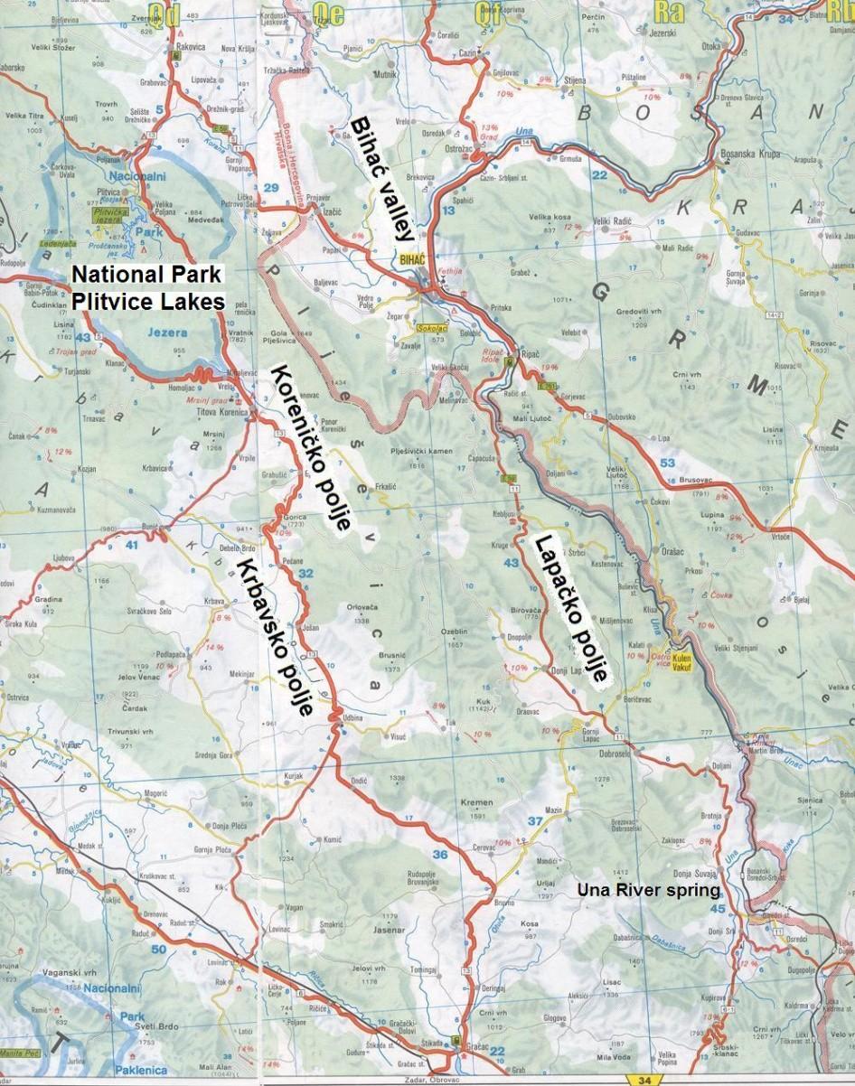 Maps of the area covered by investigations Border area between