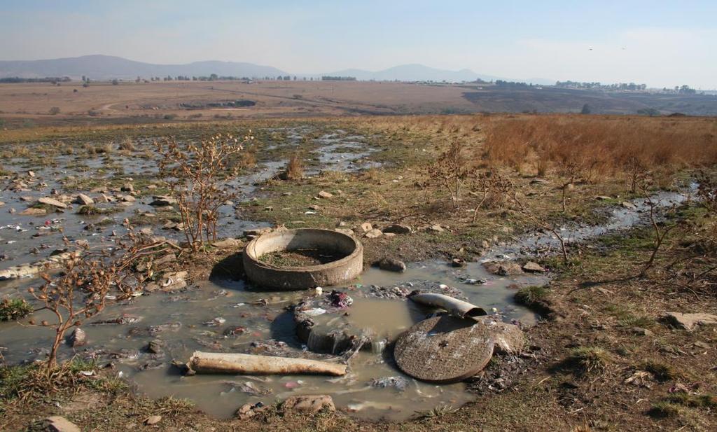 Manhole in Lydenburg, Thab Chweu Local Municipality, Mpumalanga, November 2013. The Report tested 100 towns throughout the country; 76 tests were successfully conducted.