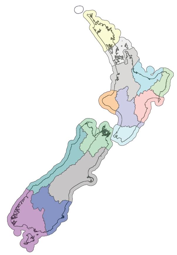 Patterns of Inter-Regional Flows to/from Auckland 2006-07 (tonnes) Importance of movements to/from Waikato and