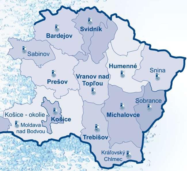 Area supplyied from WR Starina Snina Belá nad Cirochou Dlhé nad