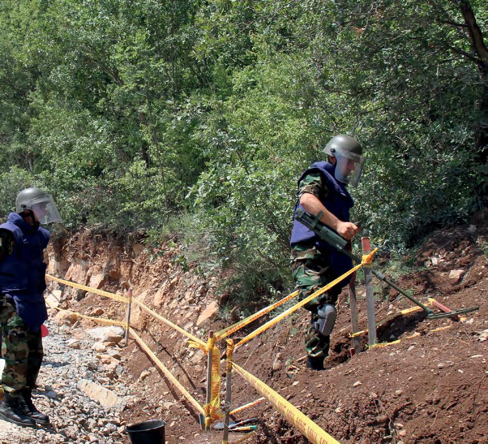 Humanitarian demining in Kosovo is carried out by the KSF EOD Company and organizations accredited by the Mine Action Center (MAC).