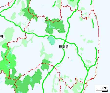 Natural Parks in Fukushima National Park Quasi-National Park Prefectural Nature Park Source: National Land