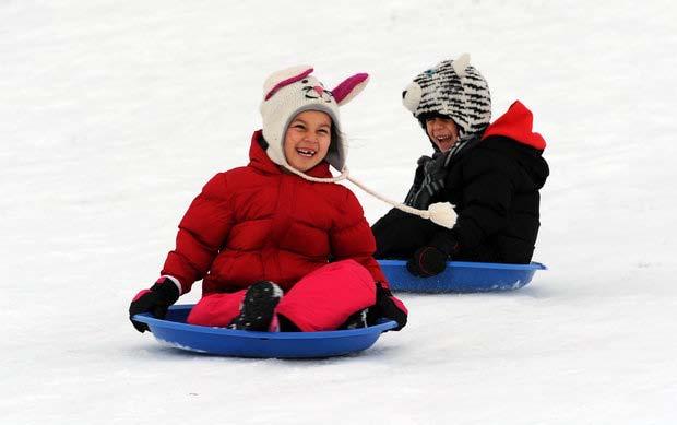 currently, casual tobogganing occurs on the south portion of the park To enhance safety of tobogganing use, the following measures have been implemented: -