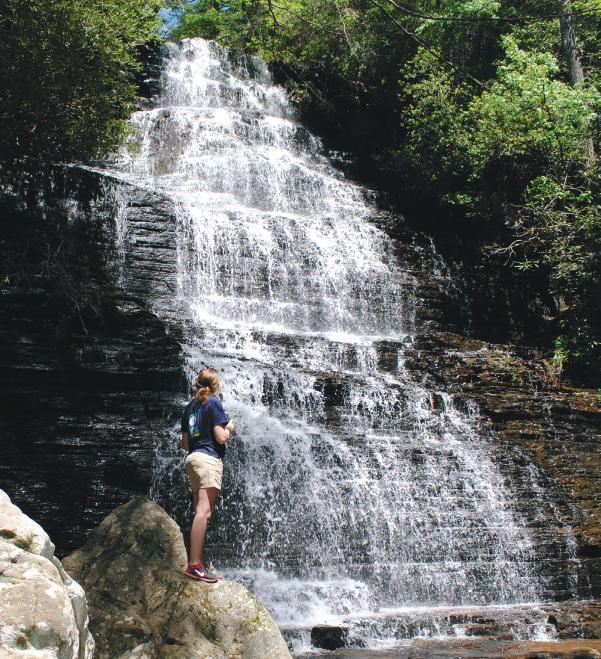 6-mile round-trip hike leading to a gorgeous double waterfall that plunges into a deep pool.