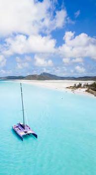 CRUISE WHITSUNDAYS CAMIRA SAILING ADVENTURE A sleek catamaran offers an unrivalled way to experience the water wonderland of the Whitsundays.