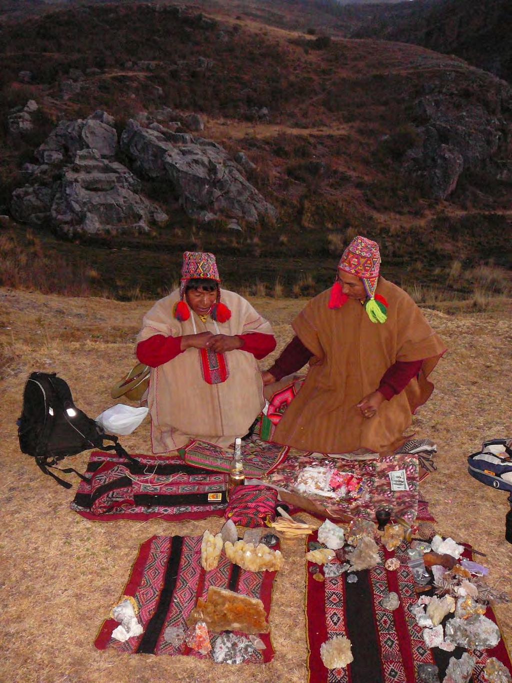 We connect with the Q ero shamans who trek for days from their remote homes high in the Andes to be with us.