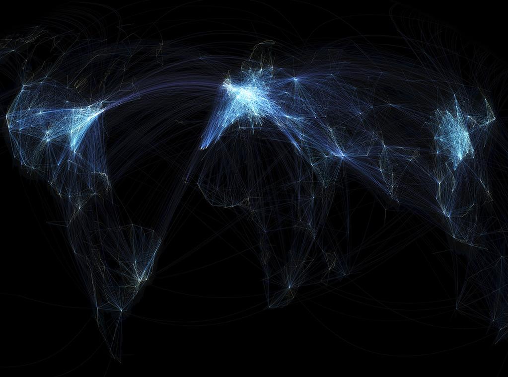 HS2 LEEDS CITY REGION: THE INTERNATIONAL DESTINATION Global flight paths This visual snapshot shows how the world is connected by flight paths.