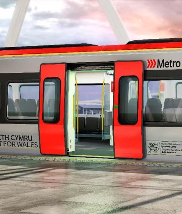 Metro-Vehicles ELECTRIC LRVS FOR TREHERBERT/ABERDARE/ MERTHYR TYDFIL <> CARDIFF CENTRAL/BAY 36No 40m articulated Metro Vehicles that can be coupled to form 80m trains Main power source
