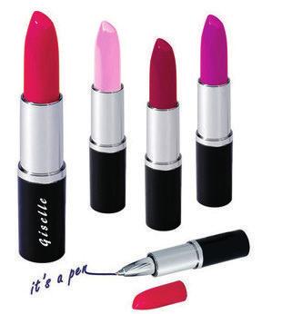 HER S PB610 Beauty Lip Pen Plastic cap-off lipstick pen, black ink.
