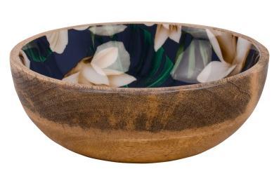 5cm 73820 / 6 way Java Medium Mango Wood Decorated Bowl Size:15 x